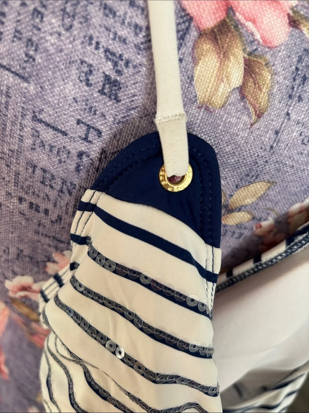 Sperry Navy & White Striped One-Piece Swimsuit